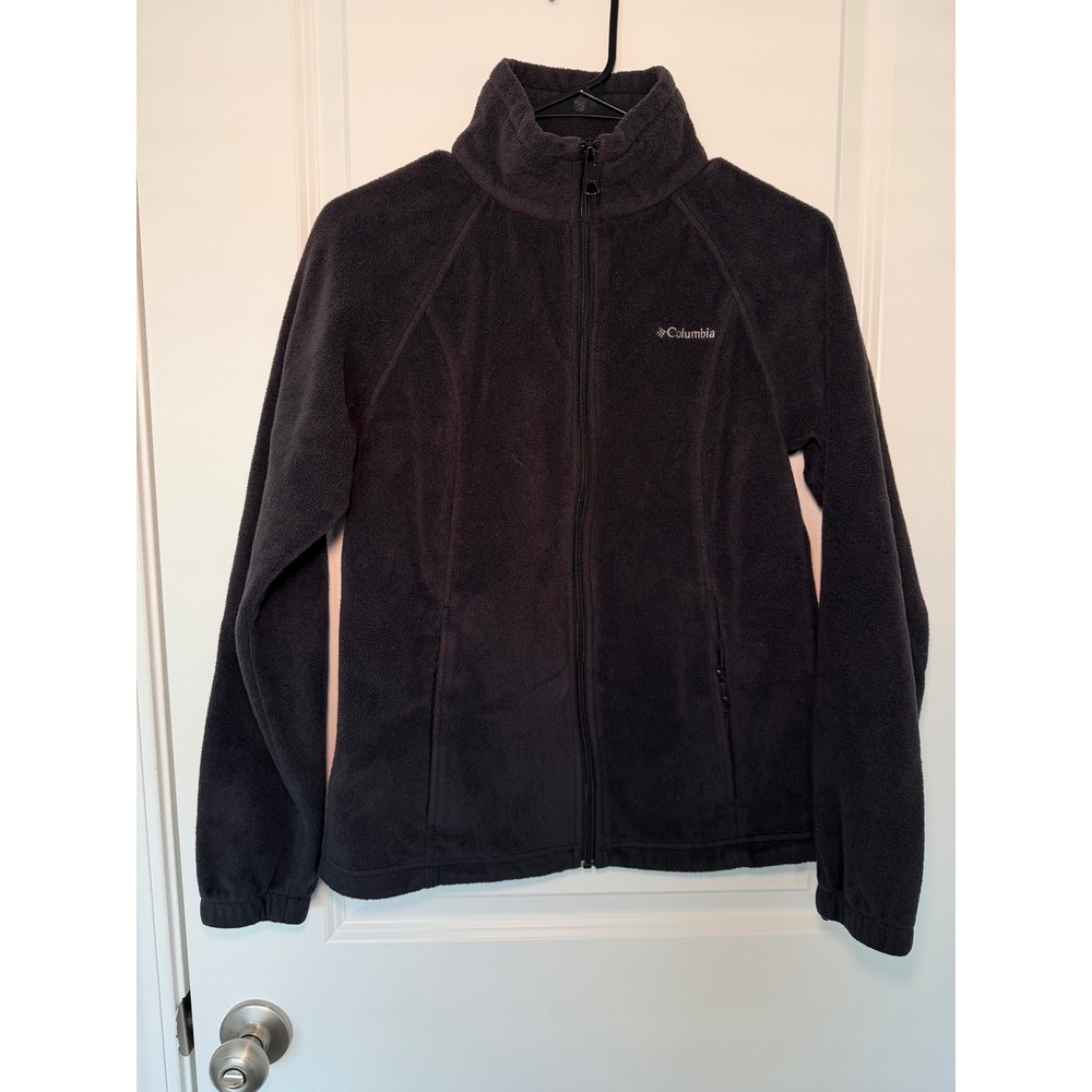 Columbia Unisex Fleece Full Zip Jacket Black Size Medium
